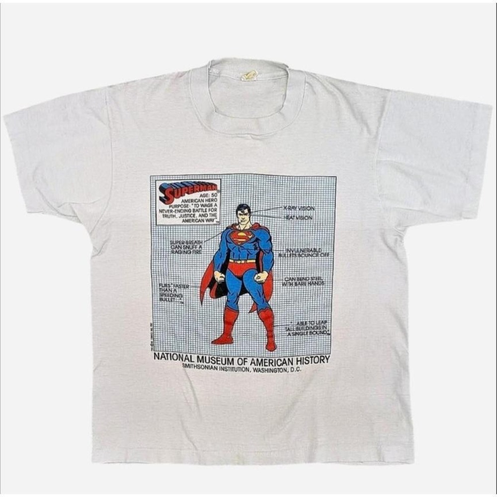 80s Vintage 1987 Superman Museum Vintage Tag Size  Large